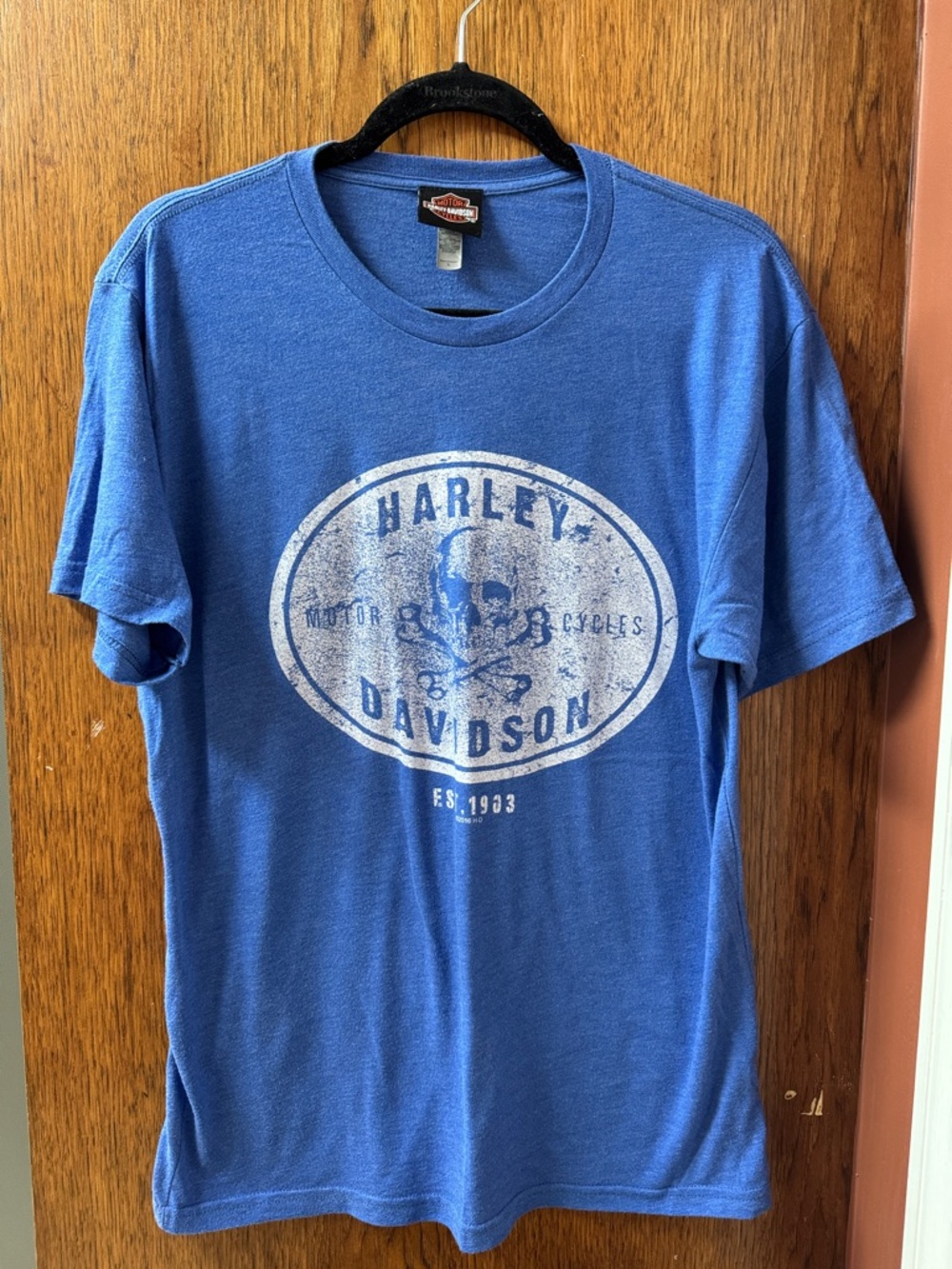 Harley-Davidson Blue Short Sleeve Tee with White Logo